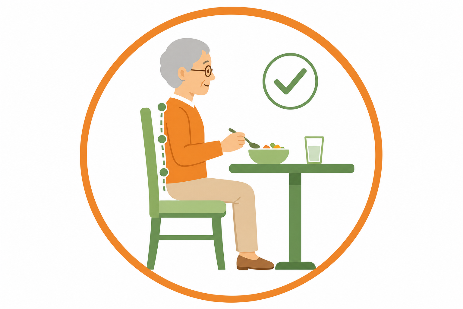 Posición al comer