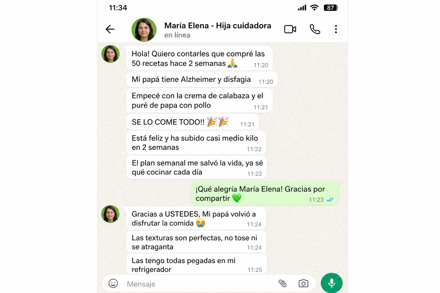Testimonio WhatsApp 1