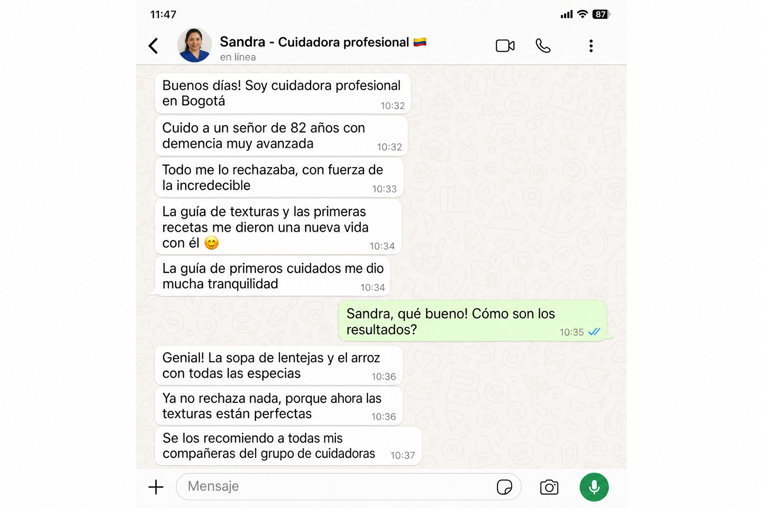 Testimonio WhatsApp 2